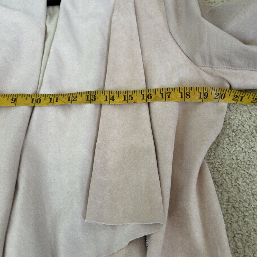 Blank NYC Mixed Media Faux Leather Draped Open Front Cardigan Jacket Size Large - Picture 7 of 8